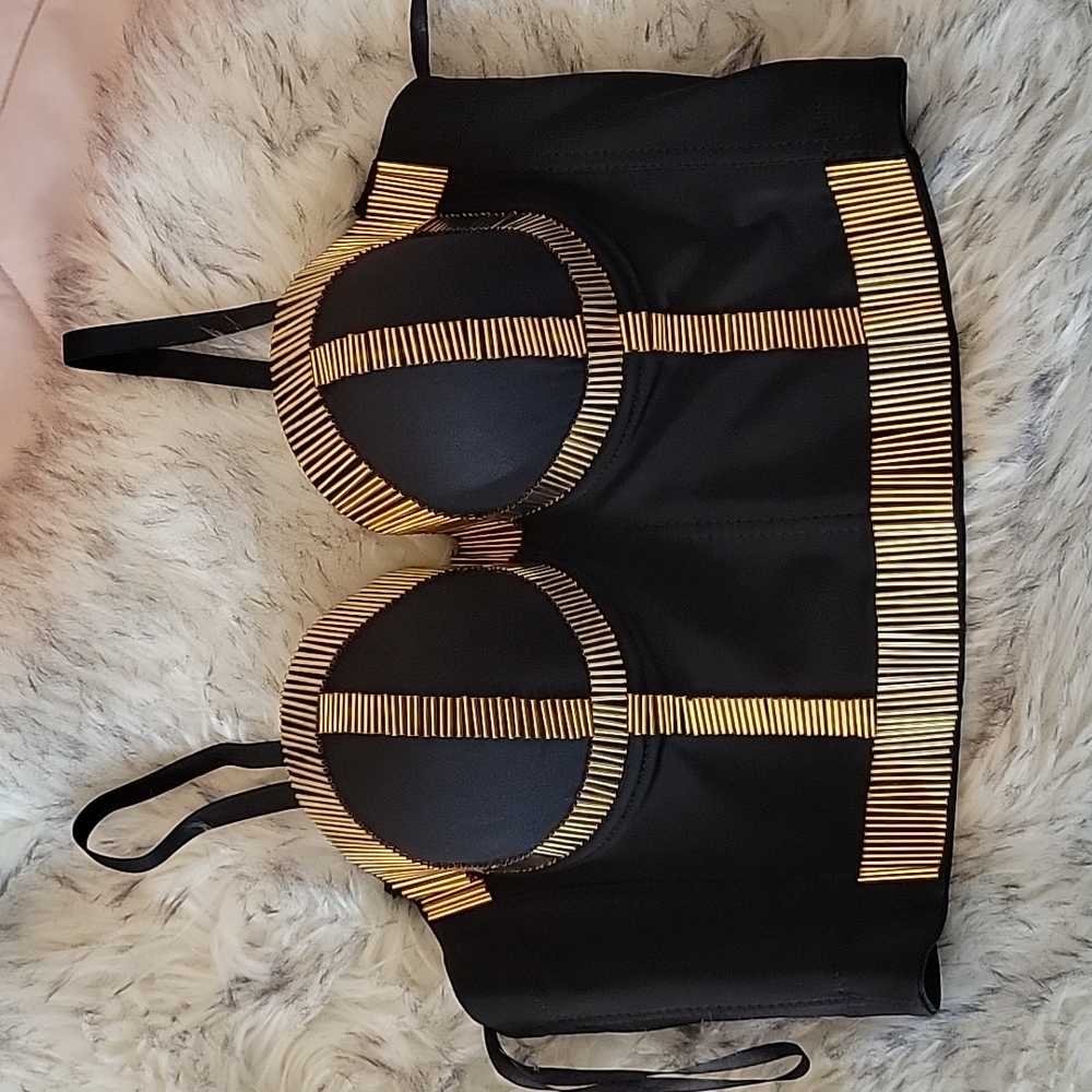 Womens Punk Goth Clubwear Corset Top, size XXL